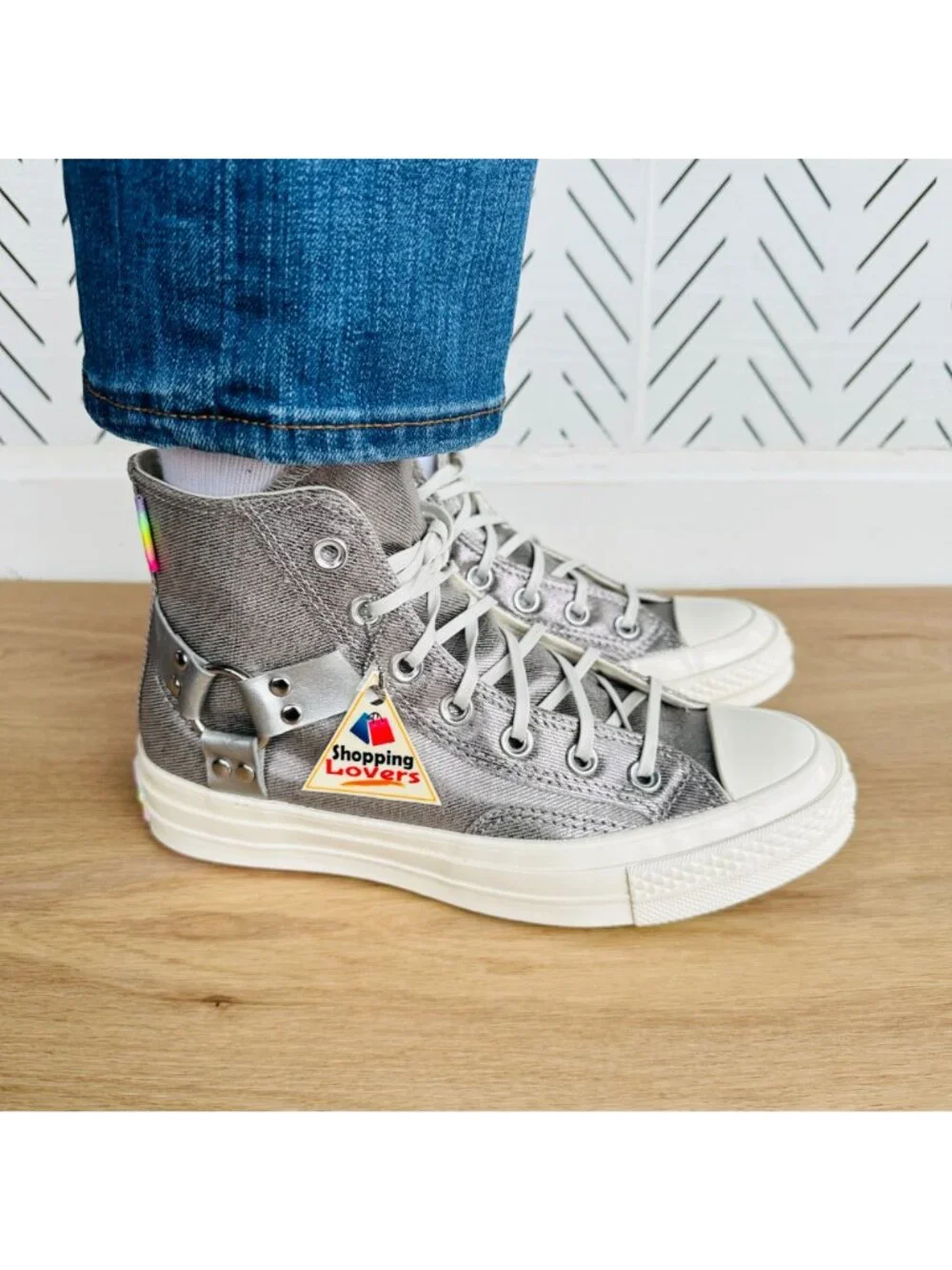 ❤️Converse Chuck 70 Pride Hi Silver Sz 9.5 Womens Shoes Metallic Sneaker A10214C